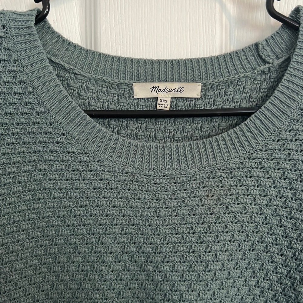 Madewell Landmark Teal Side Zipper Sweater